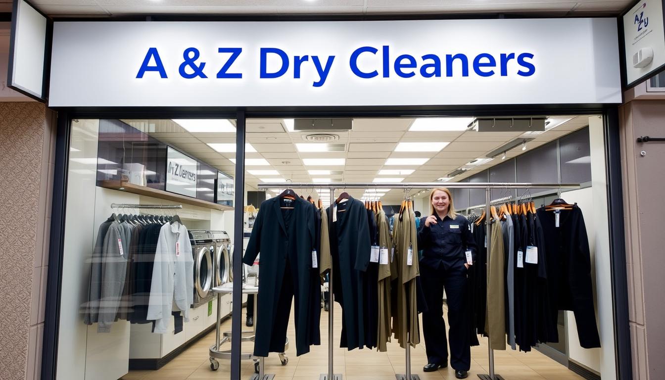 A &amp; Z Dry Cleaners logo and professional trouser dry cleaning service in St Albans