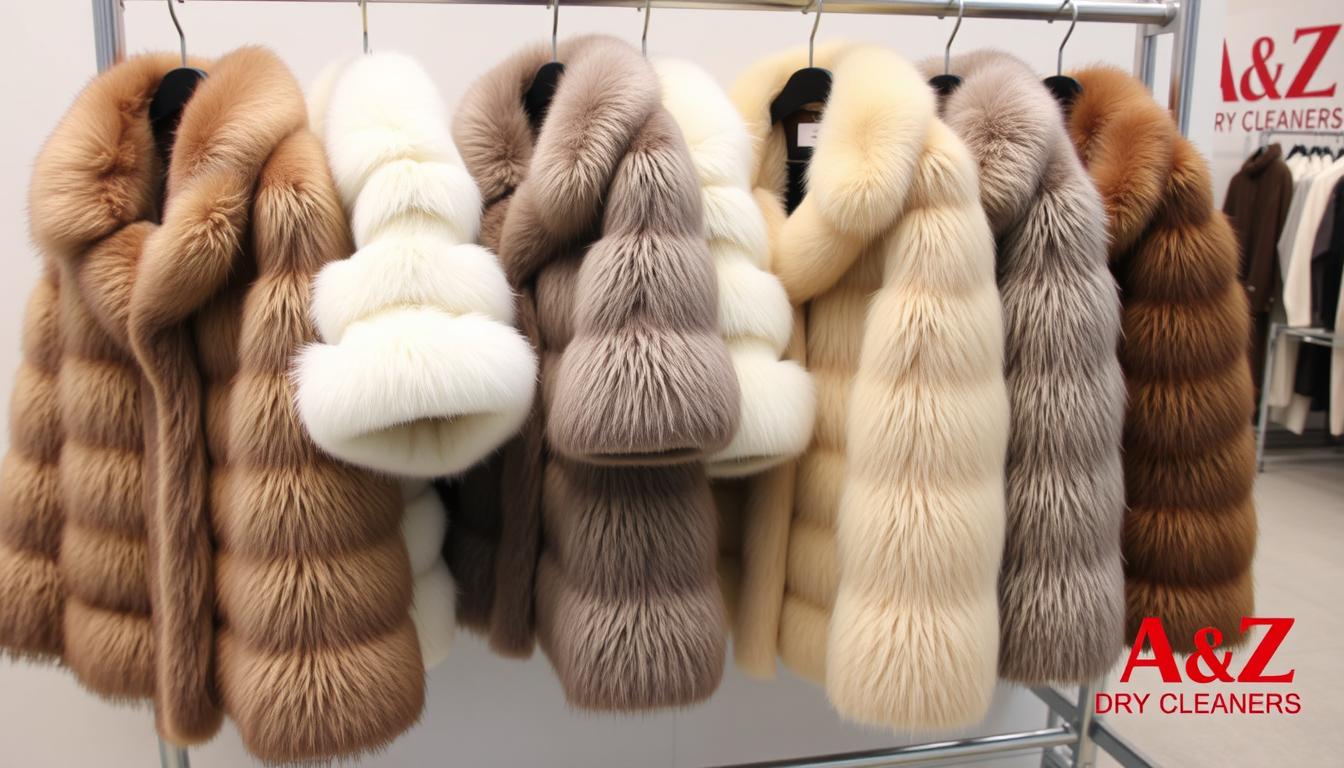 Collection of different fur types being professionally cleaned at A &amp; Z Dry Cleaners