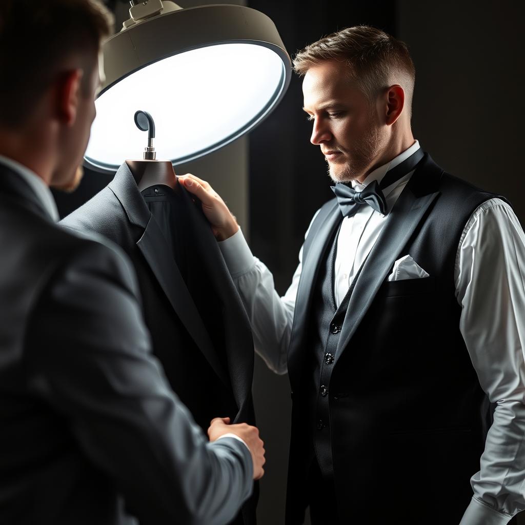 Quality control check for groom suit cleaning