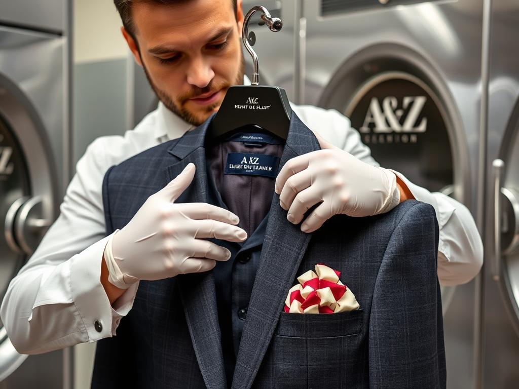 Professional handling designer groom suits at A &amp; Z Dry Cleaners