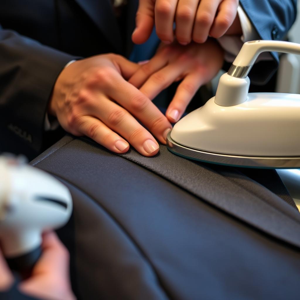 Hand finishing process for bespoke suits