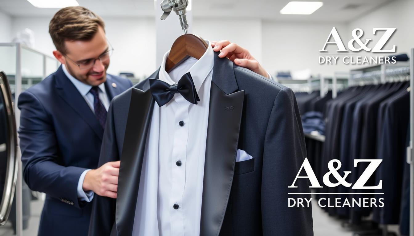 Professional groom suit dry cleaning at A &amp; Z Dry Cleaners St Albans